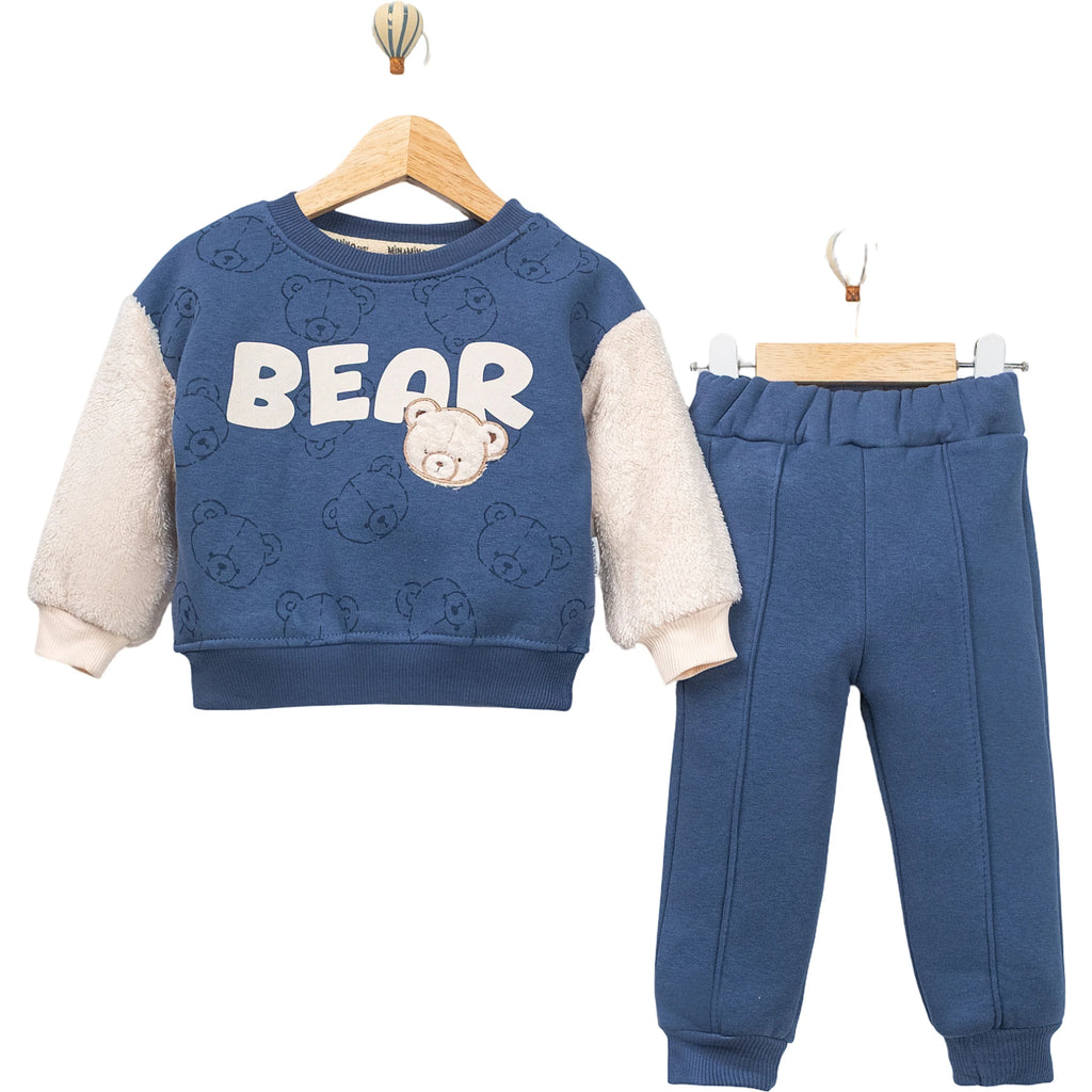 BEAR BASKILI NAKIŞLI WELSOFTLU ERKEK TAKIM 9 Ay,12 Ay,18 Ay,2Y Erkek