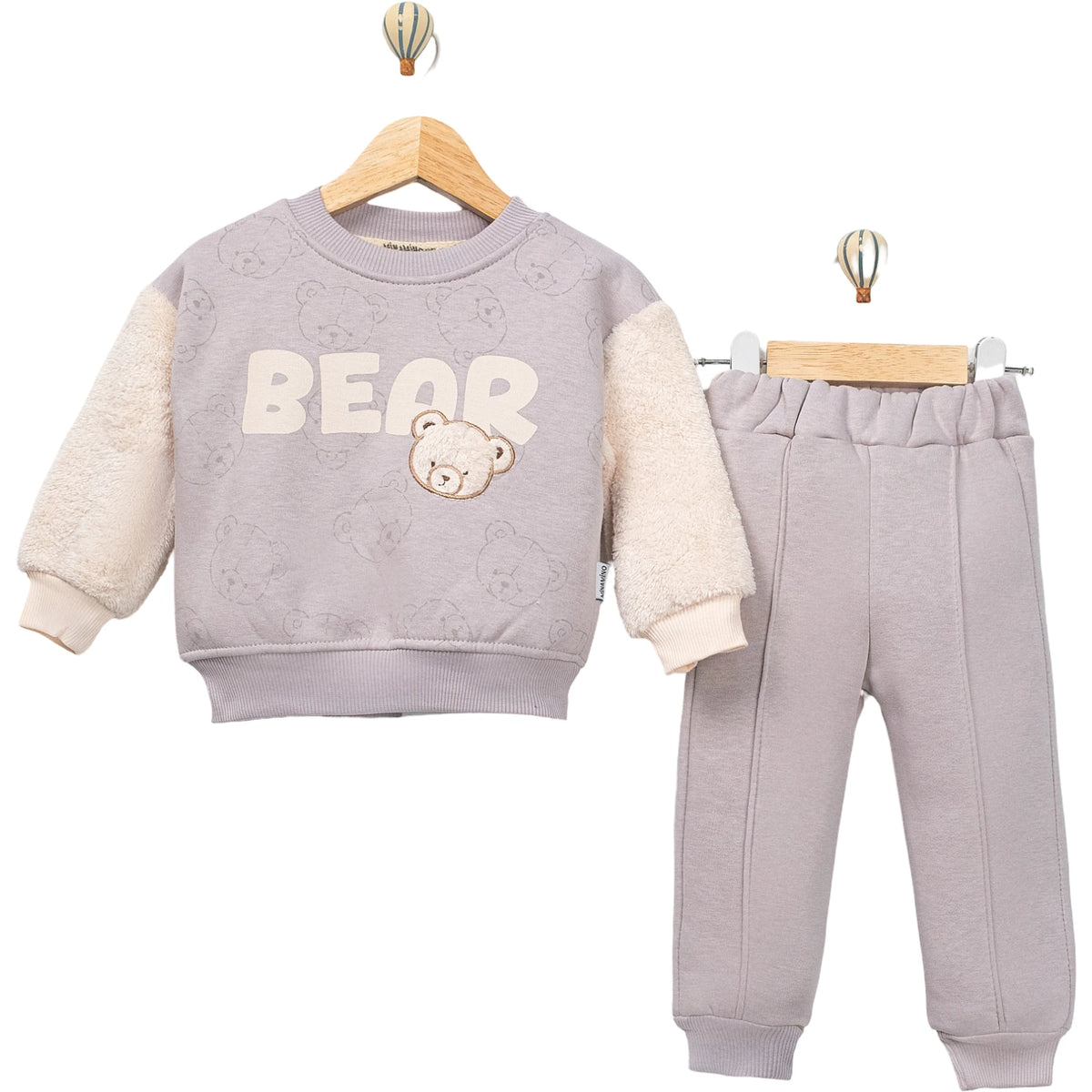 BEAR BASKILI NAKIŞLI WELSOFTLU ERKEK TAKIM 9 Ay,12 Ay,18 Ay,2Y Erkek