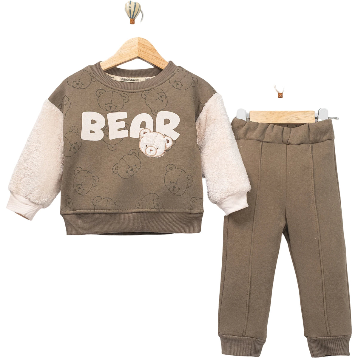 BEAR BASKILI NAKIŞLI WELSOFTLU ERKEK TAKIM 9 Ay,12 Ay,18 Ay,2Y Erkek