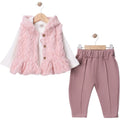 PELUŞ YELEKLİ NAKIŞLI KIZ TAKIM 0924 AY 9 Ay,12 Ay,18 Ay,2Y Kız